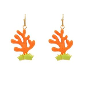 Coral Clay Dangle Earrings